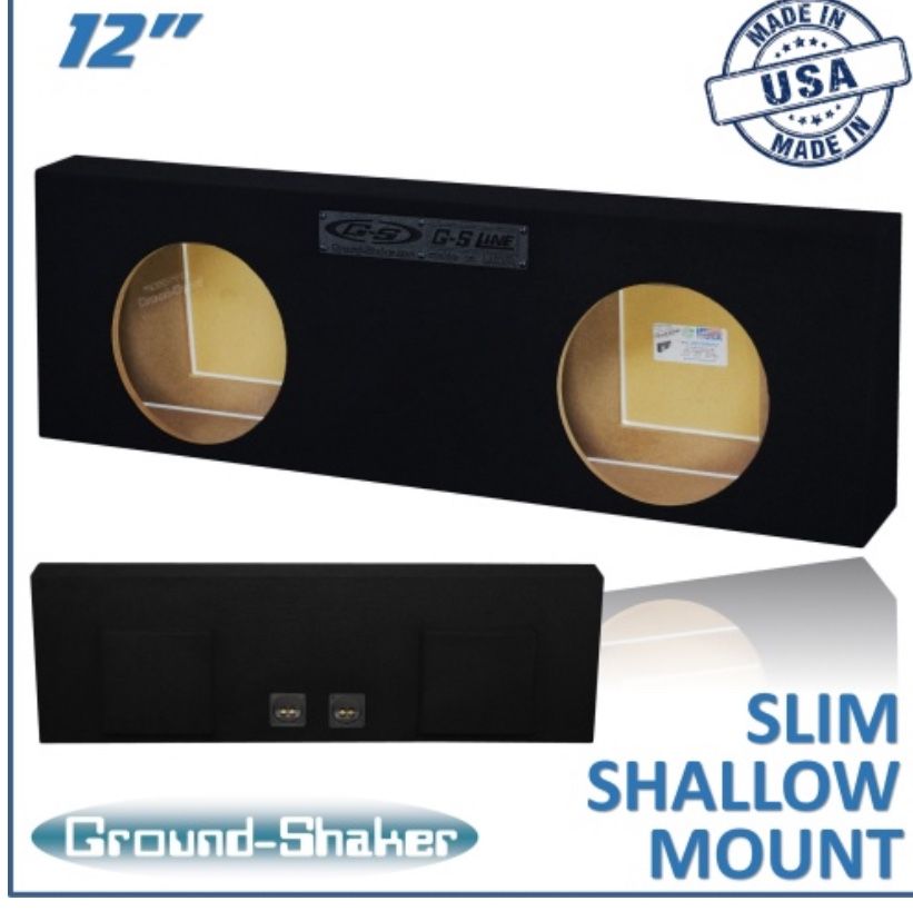 Black 12” Dual Sealed Slim / Shallow Mount Sub Box