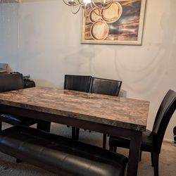 6 Seater Marble Dining Set 