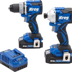 Ionic Drive Drill & Driver Combo Bundle - With Charger & Battery (2) - High Torque Professional Workshop Tool - LED Light - Two Speed & Variable Speed