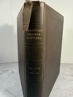 (1) Vintage/Antique brown hardcover bound volume of the Christian Science Sentinel, specifically Volume XXX covering the years 1927–1928.
