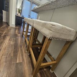 Fabric Wooden Stools