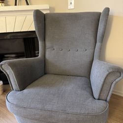 Ikea Dark Gray Strandmon Wing Chair / Arm Chair 