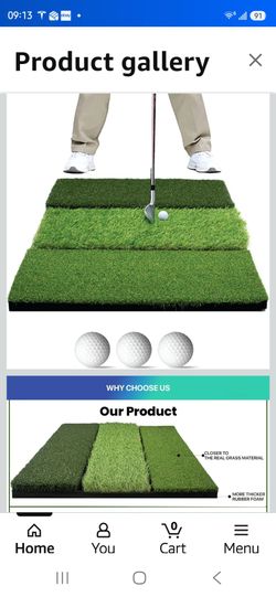 ComfyGoods Foldable Tri-Turf XL Golf Mats Practice Outdoor & Indoor, Huge 24x24 Inch with Thick Rubber Backing Golf Practice Swing Mat, Durable & Easy