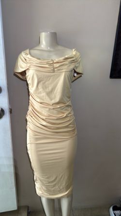 Women's Beige Golden Dress