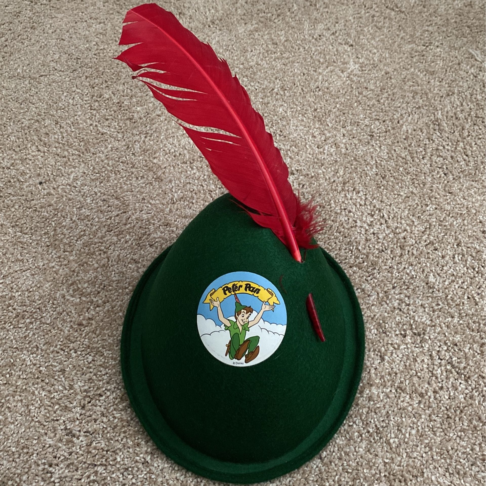 Disney Peter Pan Hat W/Red Feather