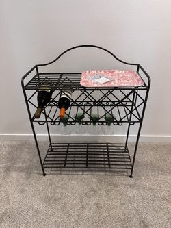 Wrought Iron Wine & Glass Rack