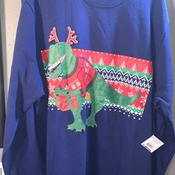 Brand New Men’s Size Xxl Dinosaur Christmas Sweatshirt $22