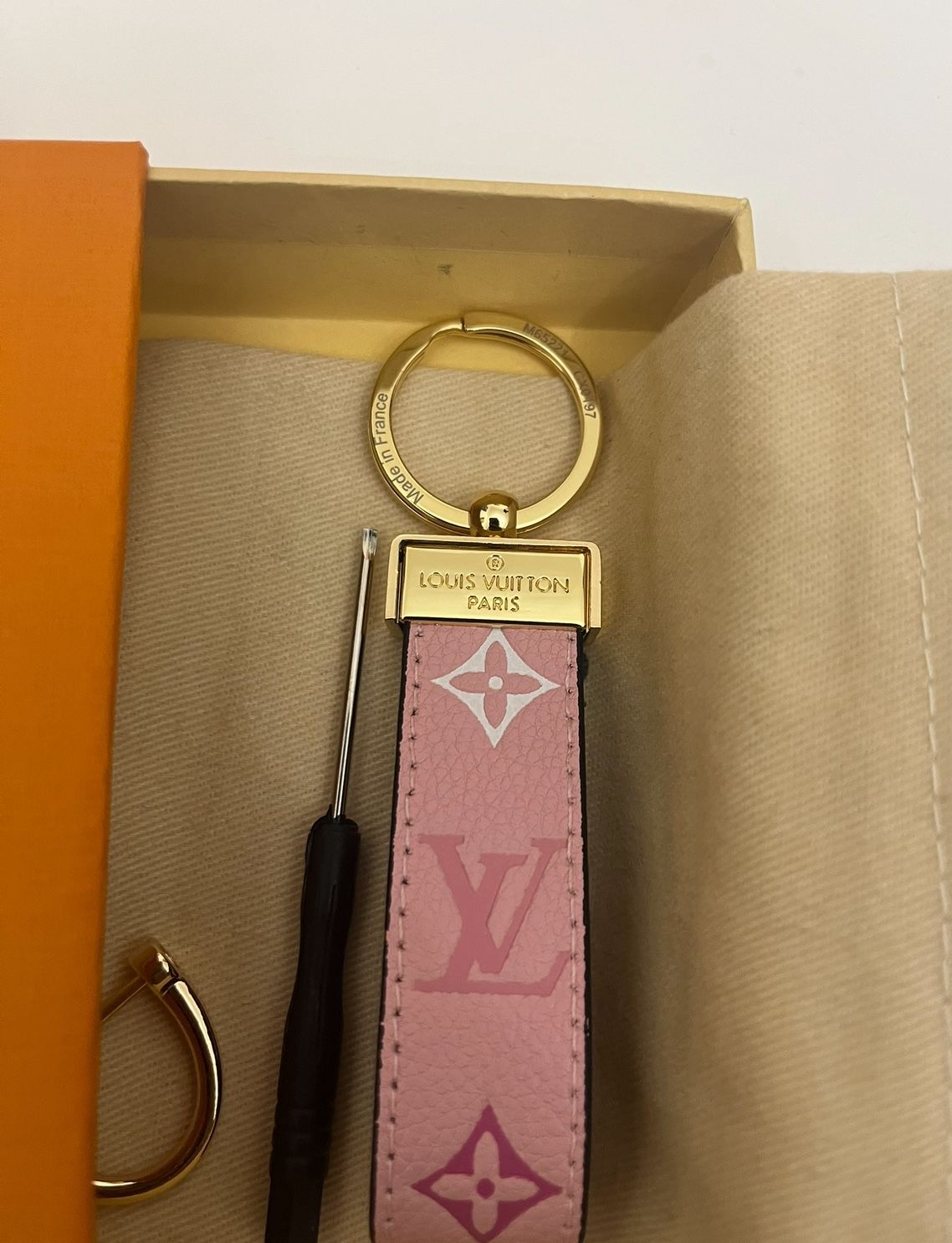 Lv Keychain Pink