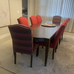 Luxury Bassett Furniture Dining Set | Custom Upholstery | Seats 8–10