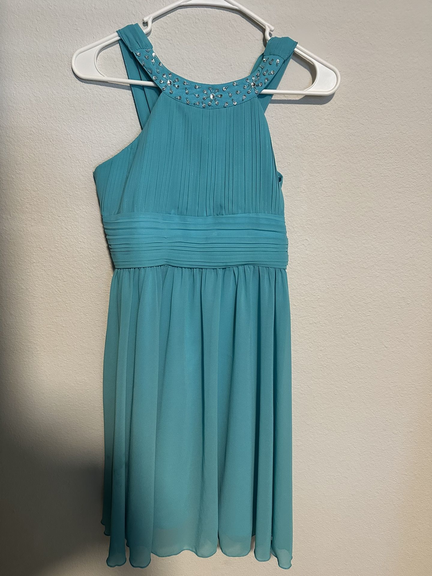 Teal Blue Flower Girl Dress