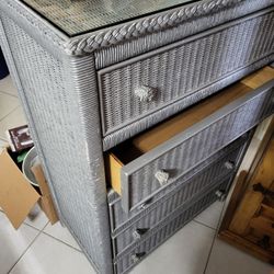 5 Drawer Cedar Dresser Rattan,  