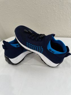 Navy Blue Knit Athletic Sneakers