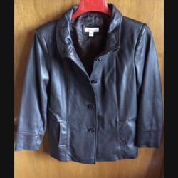 Ladies Brown Leather Jacket