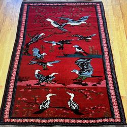 Stunning 100%wool Handmade Rug With Eagles 
