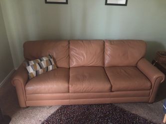 Eclectic Peach leather sofa
