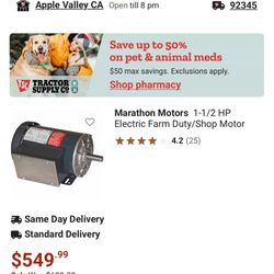 1-1/2 Hp Motor 3phase