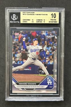 2025 Topps Now - World Series Yoshinobu Yamamoto #916 BGS 10 Pristine