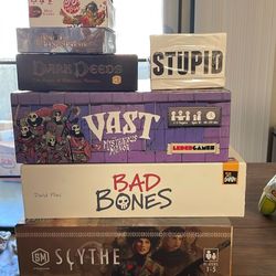 Board Games For Sale (Scythe, Bad Bones, Vast, And Much More) 