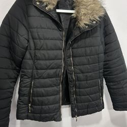 Kids Black Puffer Jacket 