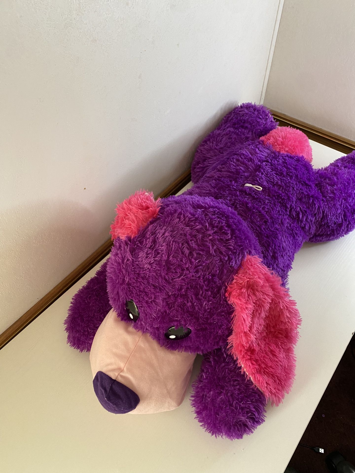 Toy Factory Extra-Large Purple & Pink Plush Dog – Approx. 36” Long
