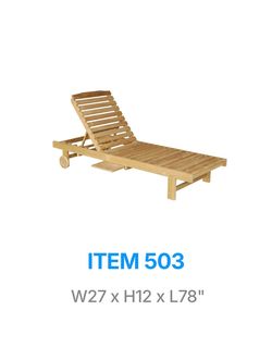 New solid teak outdoor pool lounger