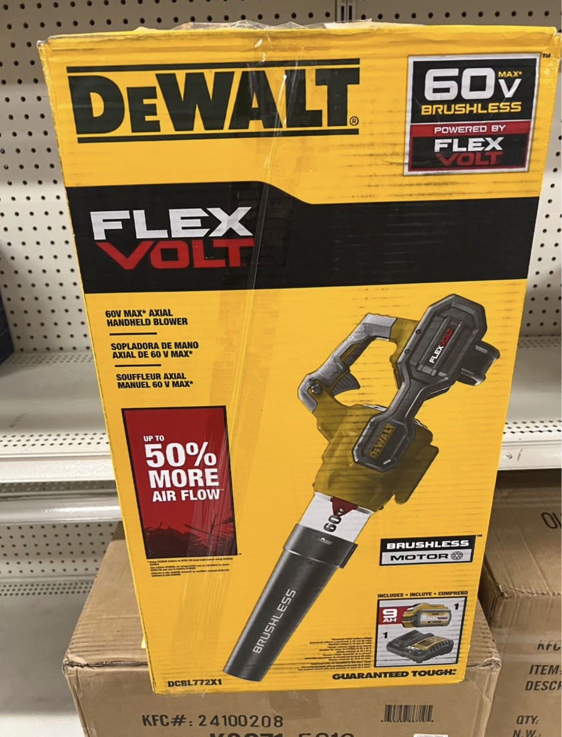 DEWALT FLEXVOLT 60V MAX 125 MPH 600 CFM Brushless Cordless Battery Powered Blower (Tool Only)