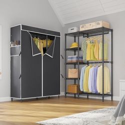 TWO Unused Heavy Duty Clothes Racks with Shelves