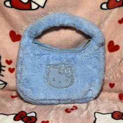 Hello Kitty Blue Angel Furry Bag