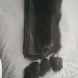 Black Fur Shawl Scarf
