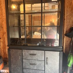 Black And Gray China Cabinet