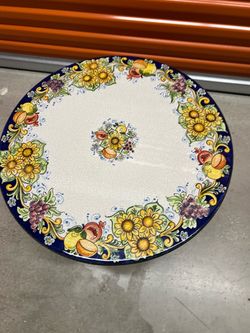 Round Sicilian lavic stone Ceramic Top coffee Table