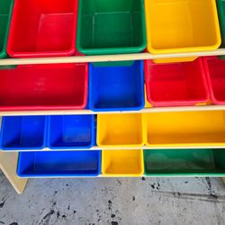 Storage cubbies shelves tools toys