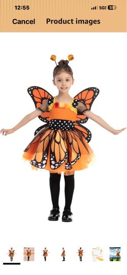 Girls Monarch Butterfly Halloween Costume 3 t