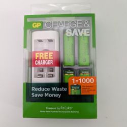 4 Pack Rechargeable AA Batteries + Free USB Charger