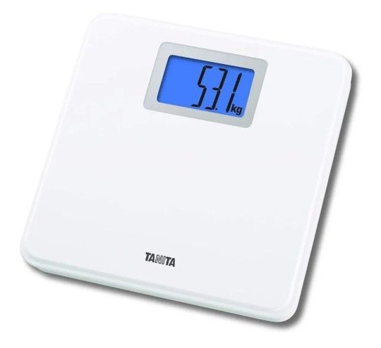 Digital Bathroom Scale with Large Blue LCD