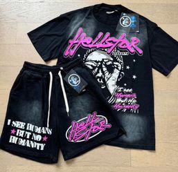 Hell star tee and shorts set, pink