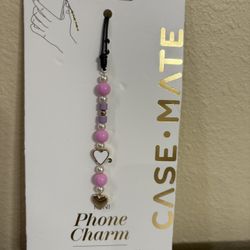 Case-Mate Mini Phone Charm Wristlet Multi-Color Beaded Pink/White/Purple/Gold Color