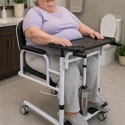 Patient Lift Transfer Chair for Home,180° Split Seat for Elderly,W/Potty,4 in 1 Height Adjustable Transfer Lift Chair,Lift Transfer Chairs for Seniors