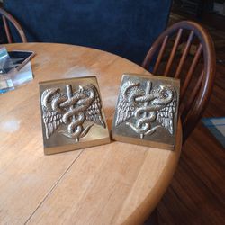 Brass Medical Bookends 