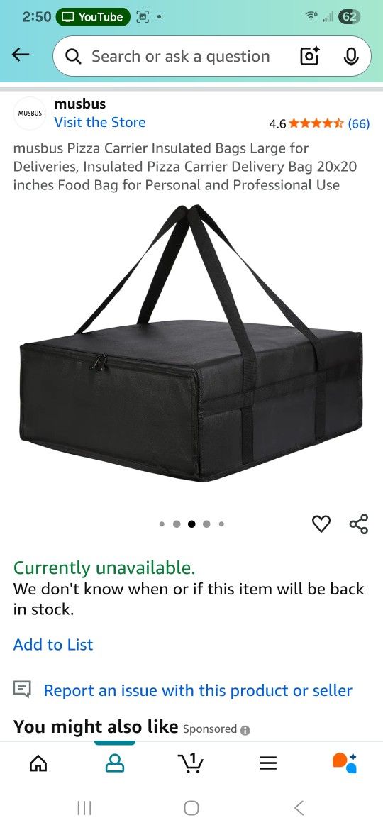 Insulated Food Delivery Bag