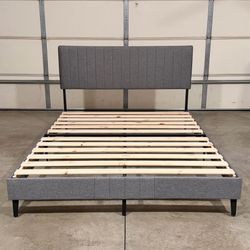 New Gray Queen Bed Frame (Can Deliver)