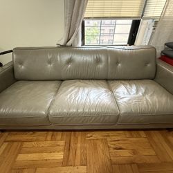 Macys Leather Olive Couch 