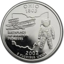 2002 Silver Proof Quarter Ohio