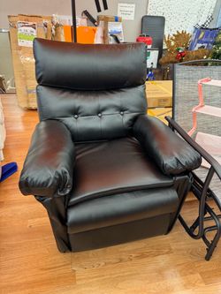 Black Faux Leather Recliner Chair