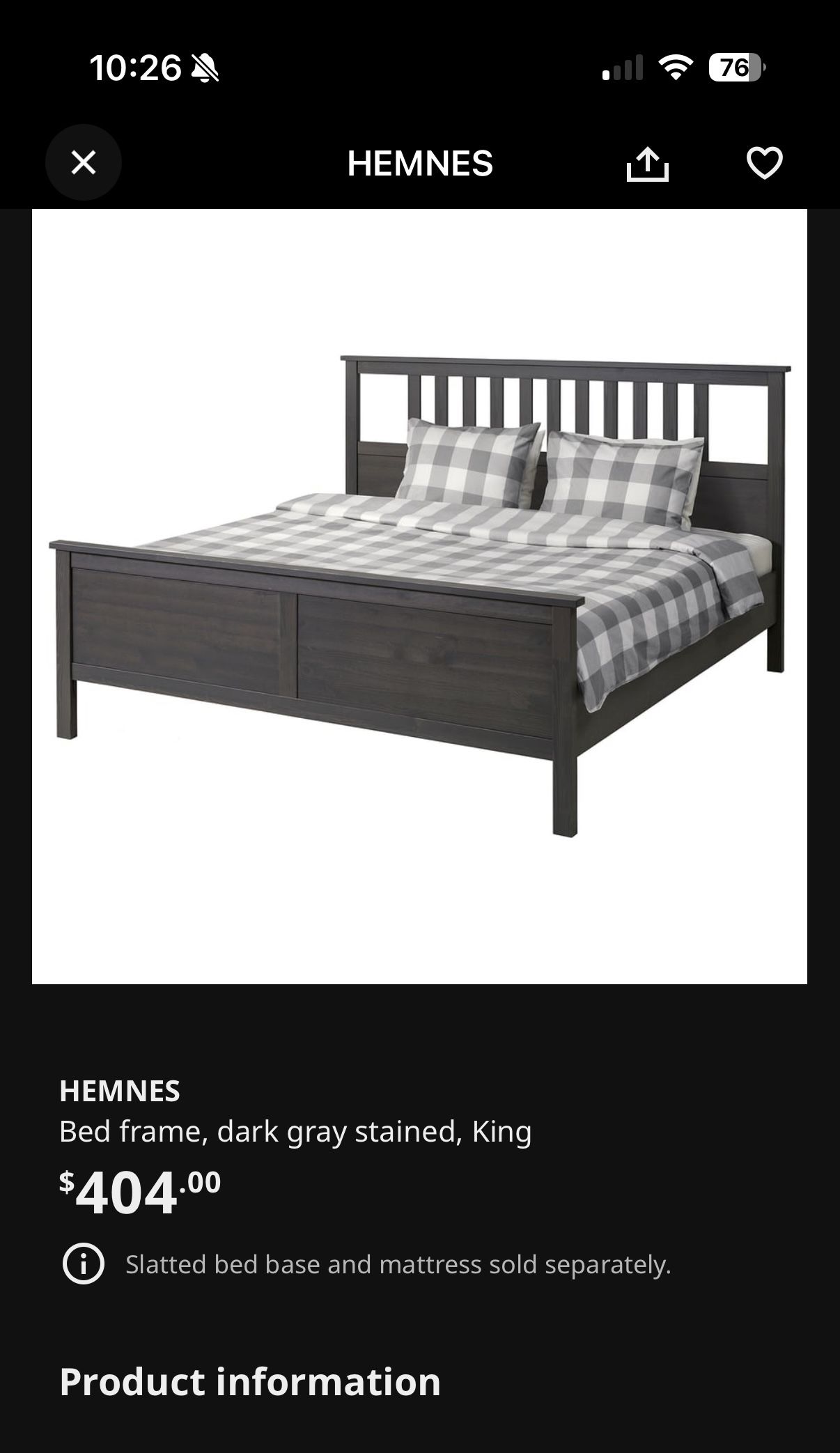 Bed frame King Size