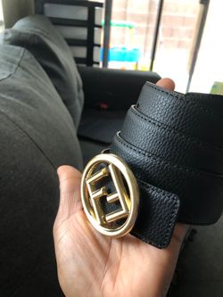 Black men’s leather belt 115cm