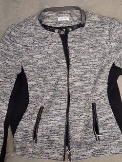 Calvin Klein Tweed Zip-Up Jacket