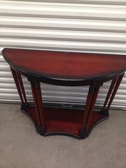 Bombay Outlet Mahogany Demilune Console Table