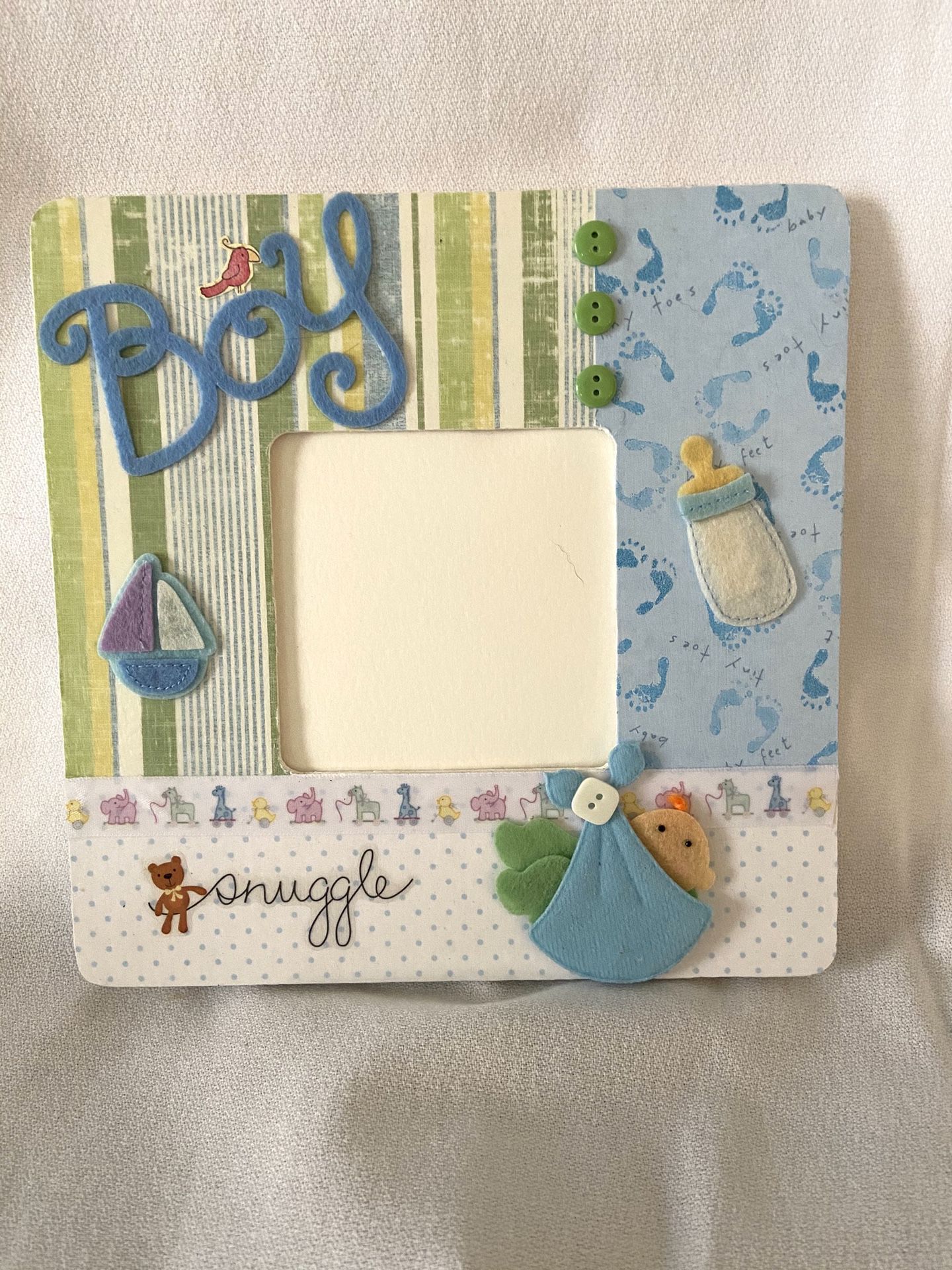 Baby Boy Picture Frame, Handcrafted