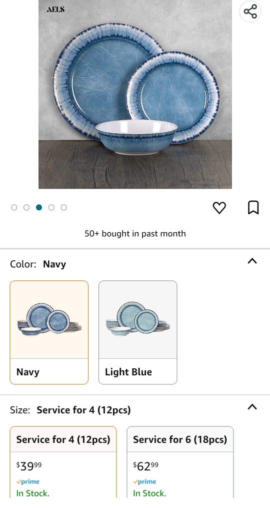 Melamine Dinnerware Set - 2 Boxes
